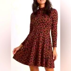 Marine Layer Animal Print 3/4 Sleeve Mini Dress